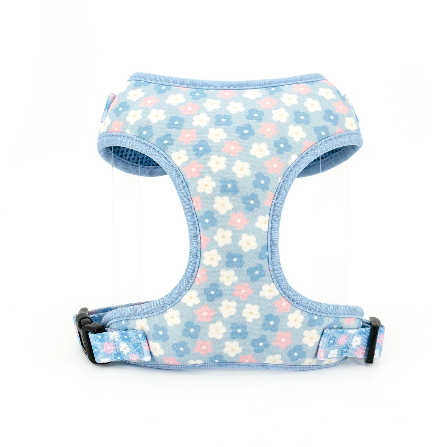 Harness/Collar/Leash/Poop Bag Set - Blue Flower