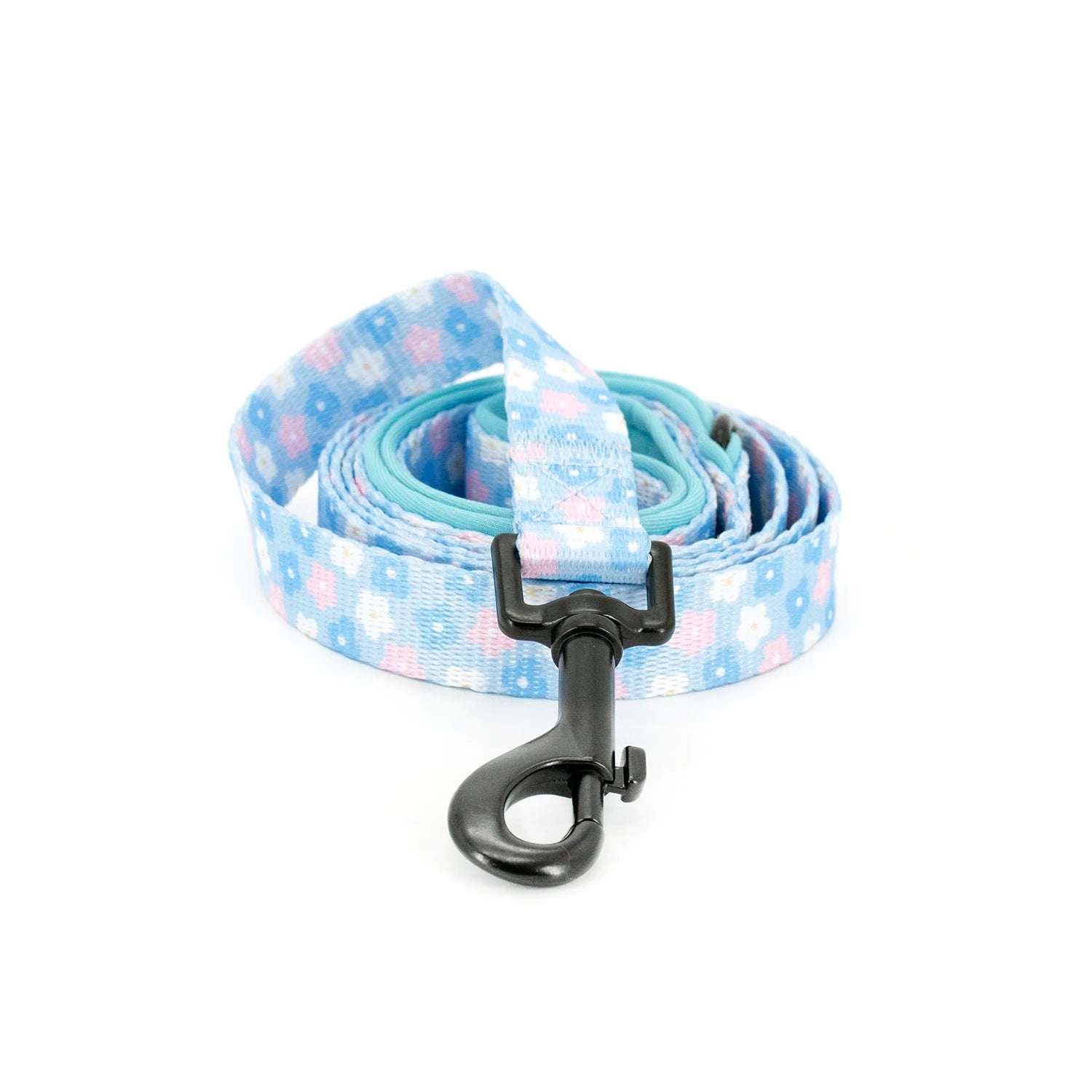 Harness/Collar/Leash/Poop Bag Set - Blue Flower